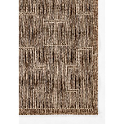 Hampton Natural Brown Geometric Indoor/Outdoor Area Rug 5' x 7'