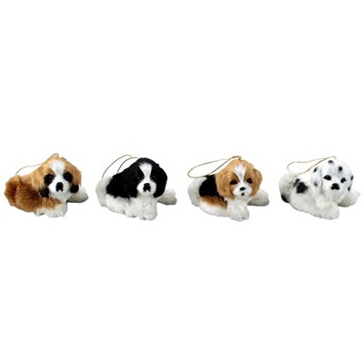 The Lakeside Collection Set of 4 Furry Friends Ornaments - Dogs 5 Pieces