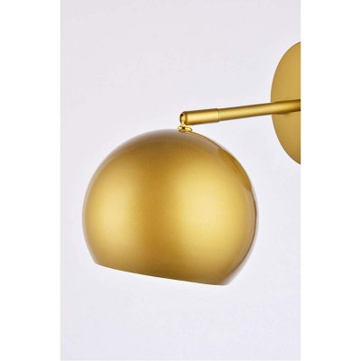 Elegant Brass Globe Wall Sconce with Iron Fixture