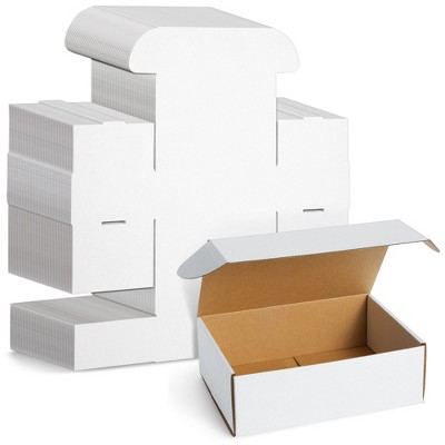 Stockroom Plus 50-Pack White Corrugated Boxes 9x6x3 - Small Cardboard Foldable Mailers for Packaging, Packing, Mailing, Gift Wrapping