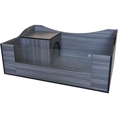 Penn-Plax Reptology Tortoise Habitat with Open Top Dark Gray Driftwood