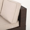 GDFStudio Outdoor Wicker Half Round 4 Seater Sectional Set with Ice Bucket Ottoman - 4 of 4