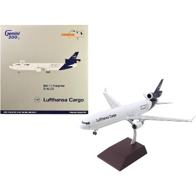 McDonnell Douglas MD-11F Commercial Aircraft "Lufthansa Cargo" White with Blue Tail 1/200 Diecast Model Airplane by GeminiJets