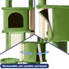 Modern Multicoloured Soft Plush Cat Tree Pet Tower with Top Resting Basket,Spacious Condos and Hanging Ball - 2 of 4