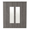 Whisen Wood 4-Door Wardrobe Armoires with Hanging Rod, Locking Drawer and Storage Shelves - 3 of 4