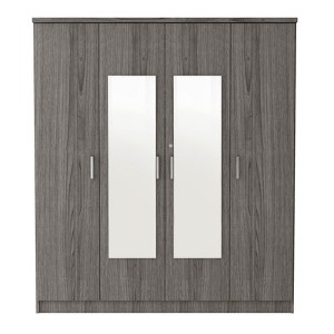 TiramisuBest 3-Door Mirror Wardrobe with shelves, White - 1 of 4