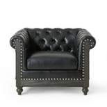 Castalia Chesterfield Tufted Club Chair with Nailhead Trim Midnight - Christopher Knight Home