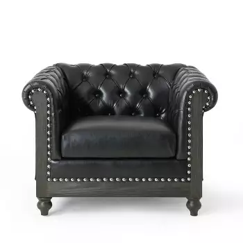 Mantua Contemporary Fabric Upholstered Accent Chair With Nailhead Trim ...