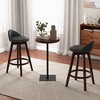 Tangkula Set of 4 Swivel Bar Stools 29" Bar Height Stools w/ PVC Leather Cover Black - 2 of 4