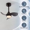 OVAL AIR Albini 22" Contemporary Minimalist 6-Speed Metal Mobile-App/Remote-Controlled Dimmable Smart Integrated LED Ceiling Fan - 4 of 4