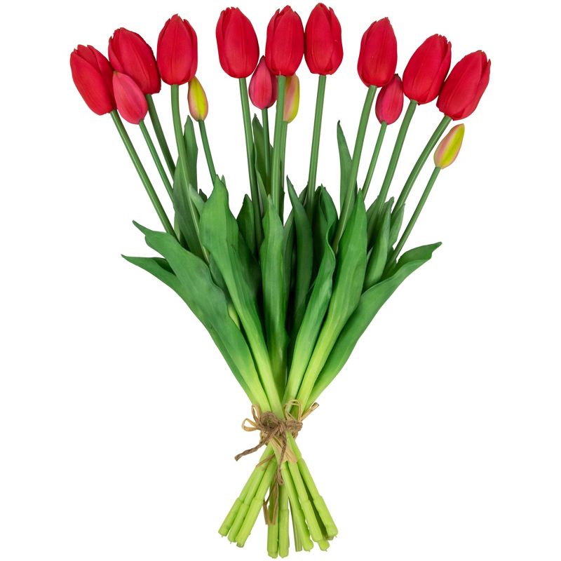 Northlight Real Touch™ Ruby Red Artificial Tulip Floral Bundles, Set of 6 - 18", 4 of 10