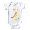 Watercolor Giraffe - Baby Short Sleeve Bodysuit - 3 of 3