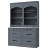 PAGED 83.7inch Dining Room Cabinet, Tall Kitchen Hutch with Faux Marble Top, Cupboard Cabinet with 5 Storage Drawers and Adjustable Shelf - 3 of 4