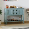 Costway Buffet Sideboard Cabinet Entryway Console Table with 2 Doors and 2 Drawers Blue/Brown/Gray/White - 2 of 4