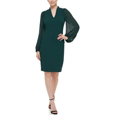 Vince Camuto Womens Crepe Chiffon Balloon Bodycon Dress