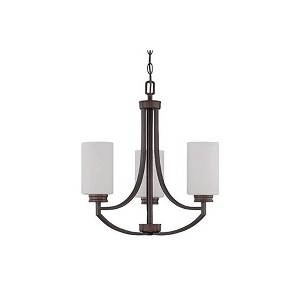 Sunset Lighting Dalton 3-Light Chandelier, Opal Etched Glass, Provincial Bronze Finish - 1 of 4