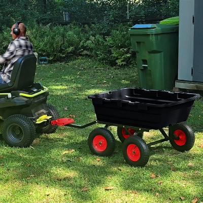 Garden Dump Cart,800lbs Heavy Duty Yard Dump Garden Cart,180° Rotating Handle,Steel Frame for Garden,Lawn,Barn,Farm