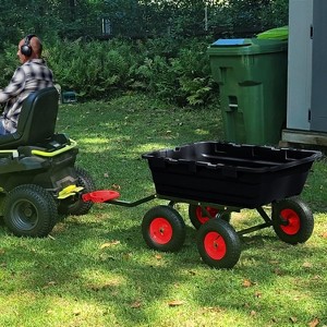 Garden Dump Cart,800lbs Heavy Duty Yard Dump Garden Cart,180° Rotating Handle,Steel Frame for Garden,Lawn,Barn,Farm - 1 of 4