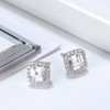 Square Halo Stud Earrings for Women Clear Cz Sterling Silver Womens Ginger Lyne Collection - 3 of 4