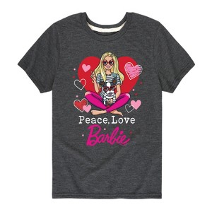 Boys' - Barbie - Peace Love Barbie Short Sleeve Graphic T-Shirt - 1 of 4