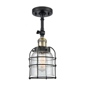 Bell Cage - 1 Light Semi-Flush Mount In Industrial Style-13.5 Inches Tall and 5 Inches Wide - 1 of 2
