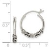 Black Bow Jewelry Antiqued, Sterling Silver Round Hoop Earrings - 18mm (11/16 in) - 2 of 3