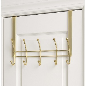 Home Mart Goods Heavy Duty Gold Over The Door Hanger Hanging Rack 10 Hooks Organizer - 1 of 3