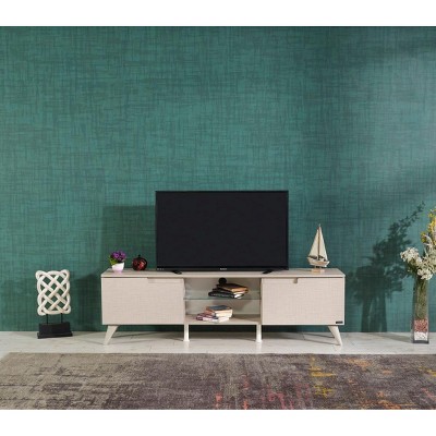 NicBex TV Stands for 66 inch TV,Entertainment Center with 2 Cabinets and 1 Open Shelves,TV Console for Living Room, Bedroom, Home