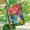 Gerber Daisy Watering Can Spring House Flag Checkered 28" x 40" Briarwood Lane - 4 of 4