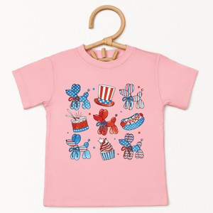 The Juniper Shop Patriotic Balloon Animal Chart Toddler Short Sleeve Tee - 1 of 4