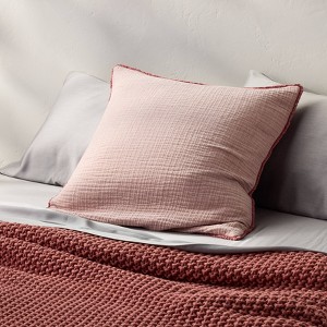 Euro 26''x26'' Textured Chambray Cotton Decorative Throw Pillow - Casaluna™ - 1 of 4