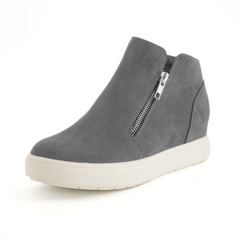 Stivaletti con Zeppa Primavera Autunno con Cerniera Donna Sneaker Alta