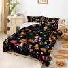 Black-Bottom Mushroom Butterfly Comforter Set, Includes 1 Comforter + 2 pillowcases Suitable,Fantasy Forest,for boys/girls Machine washable - 3 of 4