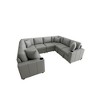 Chenille Upholstered U-Shaped Sectional Sofa, Convertible Pull-Out Sofa Bed with USB Ports & Cup Holders for Living Room - ModernLuxe - 4 of 4