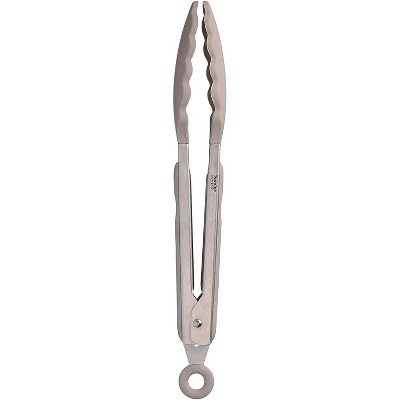 9 Stainless Steel Tongs With Silicone Head Black - Figmint™ : Target