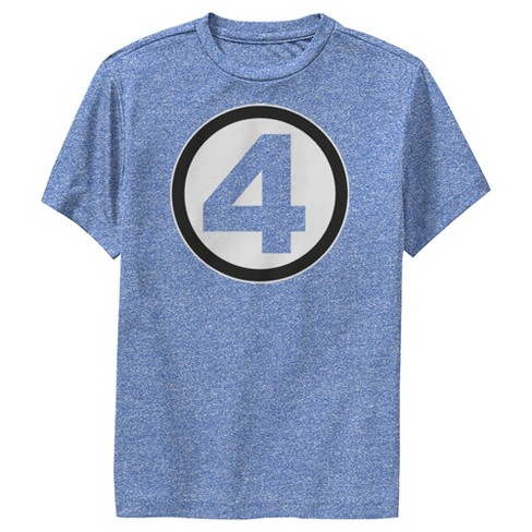 Boy\'s Marvel: Fantastic Four Target Heather Royal - Logo : Blue Performance Classic Tee Small 