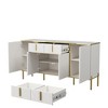 NicBex Buffet Cabinet with Storage, 4-Door Sideboard Cabinet with Adjustable Shelf for Kitchen,Dining Room,Hallway - 4 of 4