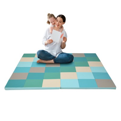 Infans 58" Toddler Foam Play Mat Baby Folding Activity Floor Mat Home Daycare School