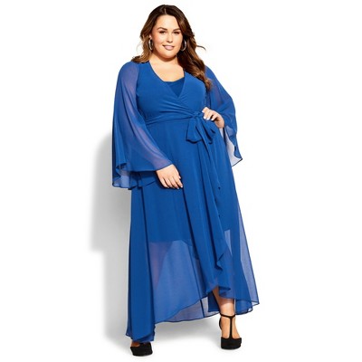 City Chic | Women's Plus Size Fleetwood Maxi Dress - Deep Blue - 18w ...