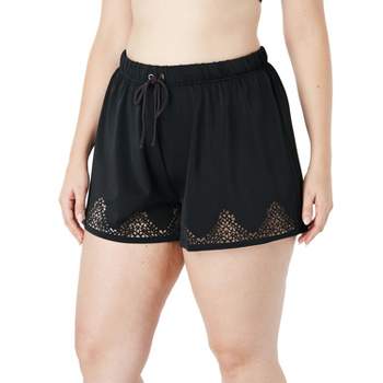 Swim 365 Women's Plus Size Laser-Cut Swim Short