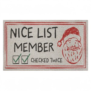 Stupell Industries Nice List Member Checked Twice Printed Outdoor Imitation Sisal Door Mat, design by JJ Design House LLC - 1 of 4