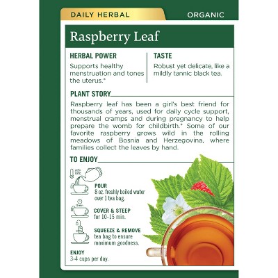 Organic Raspberry Leaf Herbal Tea Bags for Menstrual Support