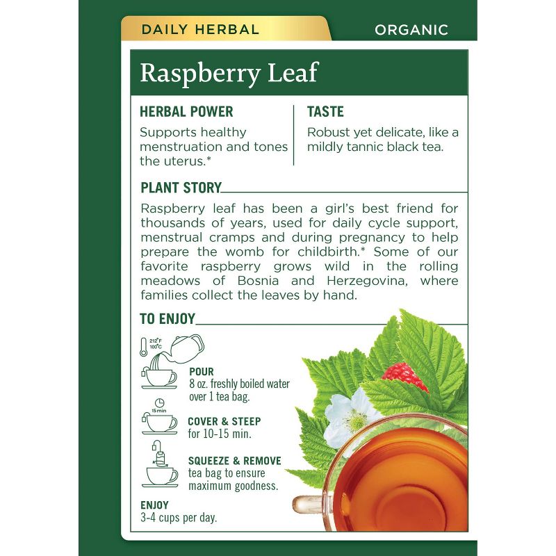 Traditional Medicinals Organic Raspberry Leaf Herbal Tea - 16ct, 2 of 9