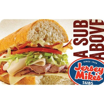 Jersey mike's sale subs gift cards