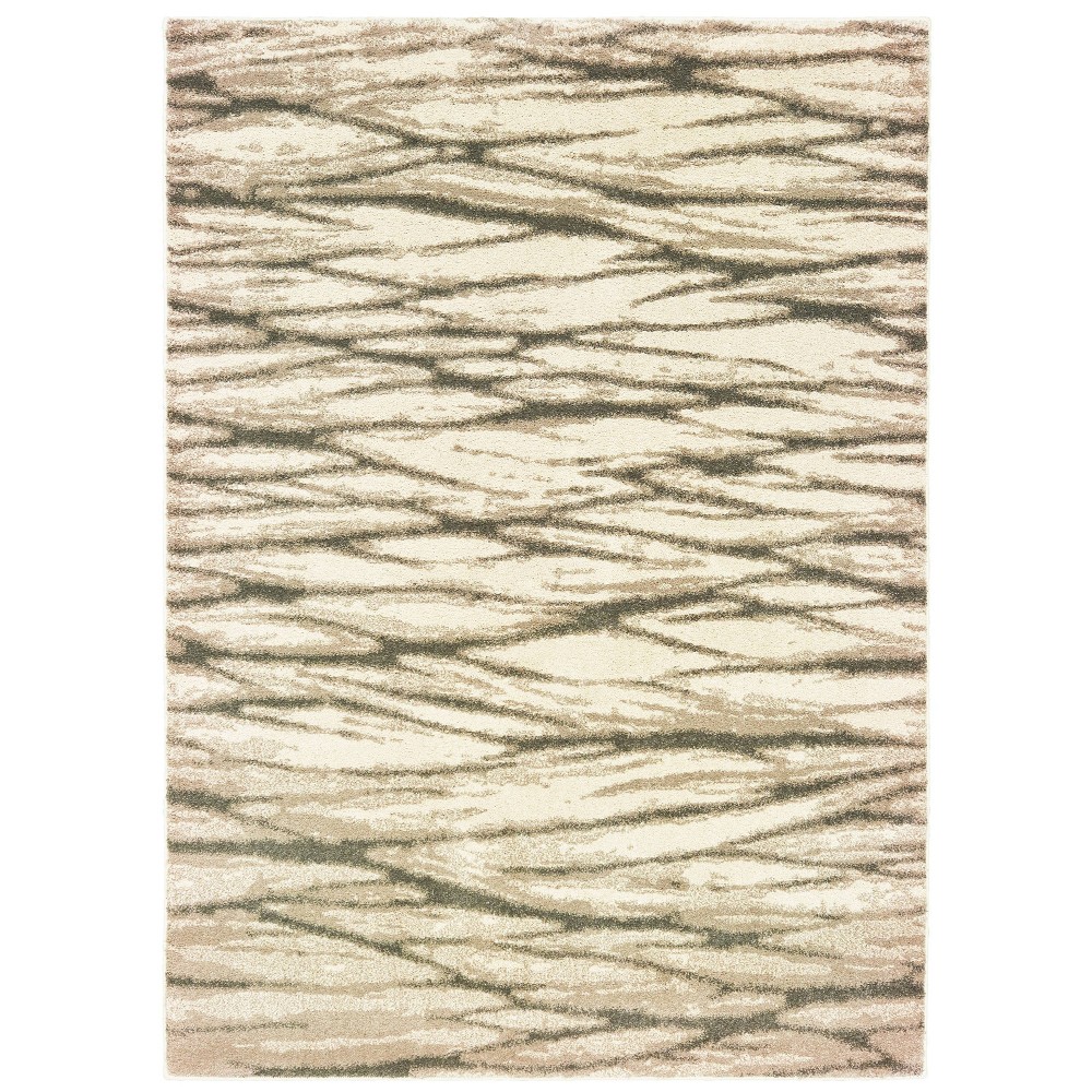 Photos - Area Rug 6'7"x9'2" Camryn Sandstone Layers Rug Ivory/Sand - Captiv8e Designs