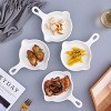 Bruntmor 5" Matte Ceramic Cast iron Skillet, Pre-Seasoned, Dishwasher and Oven Safe, Set of 4, White - 2 of 4