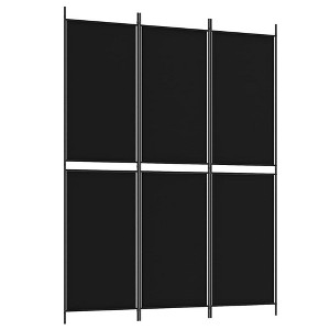 vidaXL 3-Panel Room Divider in Black - Versatile, Durable and Foldable Fabric Screen for Privacy and Sunlight Blockage - 1 of 4