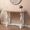 LuxenHome Vintage White and Natural Wood Console and Entry Table - 4 of 4