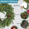 24 Inch Cypress Wreath for Front Door Real Pine Wreath Artificial Green Cedar with Pine Cones Winter Decor Indoor Outdoor - 2 of 4