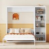 NicBex Full Size Murphy Bed Wooden Bed Frame Morden Hideaway Wall Bed with 1 Side Storage Shelves for Bedroom - 3 of 4